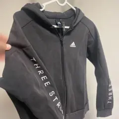 adidas ブラック パーカー フルジップ