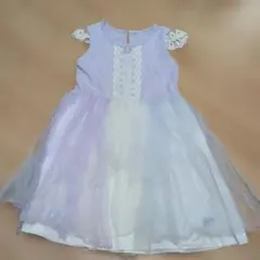 ノースリーブワンピース 140サイズ 紫と白　チュール