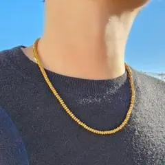 高級感ゴールド 磁気ヘマタイトネックレス マグネット留め具 男女兼用 ギフト