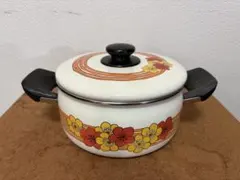 富士ホーロー 花柄ホーロー鍋 ハニーウェア サンフラワー 未使用品