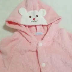 【美品】MIKIHOUSE タオル ポンチョ ピンク くまさん