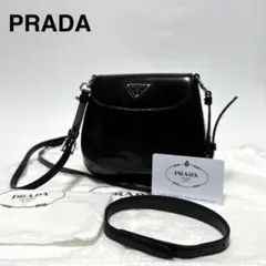 t91【極美品】RFID認証 Gカード付　プラダ　クレオ　黒　ショルダー　現行品