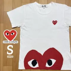 PLAY コムデギャルソン Tシャツ 赤ハート ホワイト 白 半袖 サイズSのサムネイル