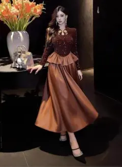 Paula lacey long dress black AM1779 - メルカリ