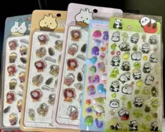 ボンボンドロップシール 動物モチーフ 3D立体シール 5シートセット