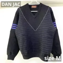 DAN JAC ダンジャック　Vネックニットセーター　M ストライプ