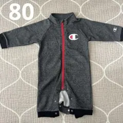 80 フルジップロンパース グレー ベビー 秋冬