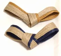 未使用美品激安ペーパークラフト和風結び目箸置き橙色&藍色オレンジ＆紺色2点セット