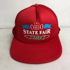【US古着】OHIO オハイオ State Fair メッシュキャップ レッド