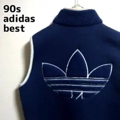 【希少】90s　アディダス　トレフォイル刺繍ボアロゴ　デサント製　ベスト