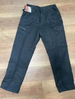 ブラックワークパンツ ジッパーポケット付き