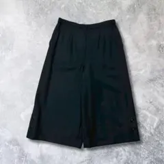 ガウチョパンツ ウール キュプラ カジュアル 黒