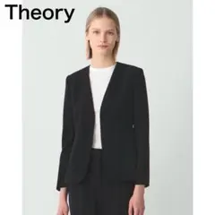 新品未使用タグ付き セオリー 23SS ノーカラージャケット 2 M ブラック