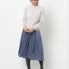 Reflect　ミディアムフリュイドスカート　ネイビー　7号