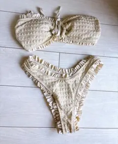 Shein ビキニ フリル ナチュラル ホワイトのサムネイル