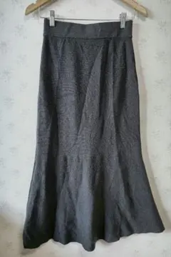 ☆vis ヴィス ニット ロング フレア マーメイド スカートグレー S☆
