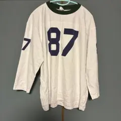 Champion ナンバリング 長袖Tシャツ 87 ホワイト
