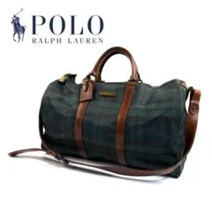 【美品】ポロ ラルフローレン 2way 大容量 ボストン グリーン ゴールド金具