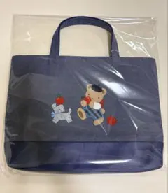 新品未使用　ファミリア デニムバッグ ブック入れ ネイビー