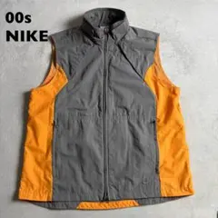 00s NIKE バイカラー　ナイロンベスト　メッシュライナー　スポーツミックス