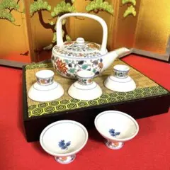 箱入り 有田焼 英祥窯 一閑人 湯飲み 5個 急須 茶器セット 金彩