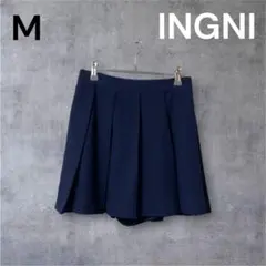 INGNI ネイビー M ミニ丈 スカート プリーツ 脚長効果 おでかけ デート