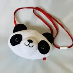 パンダさんポーチ 赤いストラップ付き　上野動物園購入