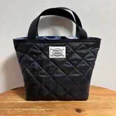 ナイロンキルトミニトートバッグ(ブラックウォッチ) サブバッグ　ランチバッグ