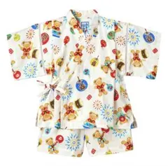 【美品】ミキハウス　甚平　ベア　おまつり　110