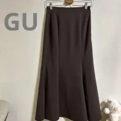 GU ブラウン カットソー　マーメイド　ロングスカート M サイドファスナー