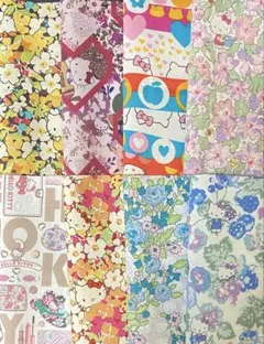 リバティ　キティ　タナローン　ハギレ約10センチ角×8枚a