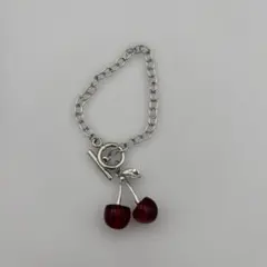 ブレスレット　さくらんぼ　シルバー