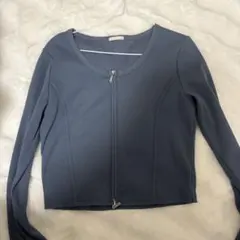 GU ダブルジップ カーディガン L/ブルー