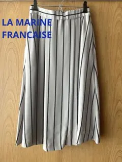 LAMARINE FRANCAISE ストライプ柄 スカート ベージュ×黒