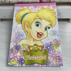 多分新品 ティンカーベル 24柄シール付メモ帳ディズニー平成レトロサンスター文具