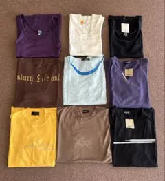 夏物 メンズ Mサイズ トップス Tシャツ 9点セット まとめ売り デパート系のサムネイル