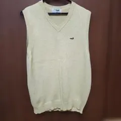 薄い黄色 Vネック ノースリーブベスト