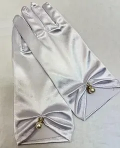 パールチャーム付き サテン ショートグローブ　1250
