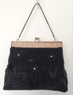 ビーズハンドバッグ がま口タイプ 昭和レトロ 当時物