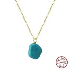 X731 ネックレス レディース ゴールド 14K トルコ石 ターコイズ