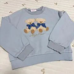 メゾピアノ　ツインベア　ライトブルー トレーナー