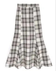 チェック柄ツイードマーメイドスカート