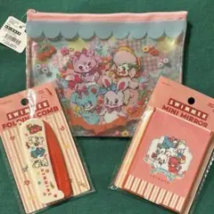昭和レトロ　スイマー 3点　化粧　ポーチ　折りたたみコームくし鏡ミラー♦️残り1点