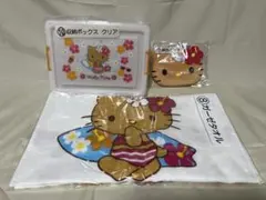 1番くじ Hello Kitty 日焼け 収納ボックス ガーゼタオル ポーチ