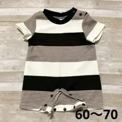 SHEIN ストライプ 半袖ロンパース 3-6M 60 70のサムネイル