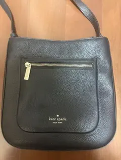 kate spade 黒 レザー ショルダーバッグ