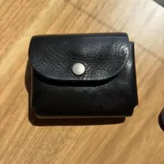 【中古】ミニ財布 ブラック コンパクトウォレット 小銭入れ レザーのサムネイル