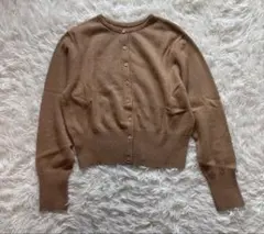 極美品【アンタイトル 】ニット　カシミヤ　カーディガン　長袖　ラメ キャメル　M