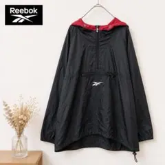 Reebok アノラックパーカー L ブラック レッド ナイロンのサムネイル