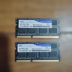 Team ノート用メモリ DDR3 4GB×2